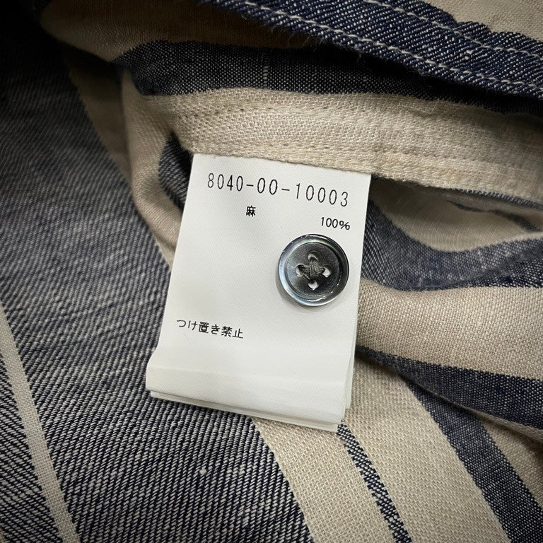 Nigel Cabourn 21SS LINEN STRIPE SLEEP SHIRT リネンストライプスリーピングシャツ パジャマシャツ ブラウス トップス ナイジェルケーボン メンズ