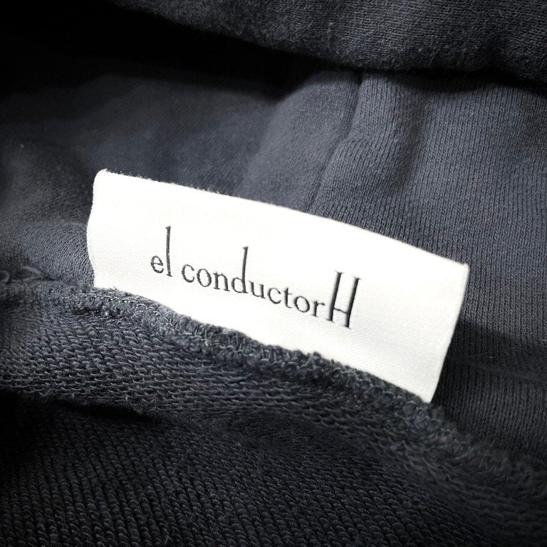 el conductorH ボーンプリントワイドフィットプルオーバーパーカー フーディ トップス フード 骨 コンダクター メンズ レディース ユニセックス