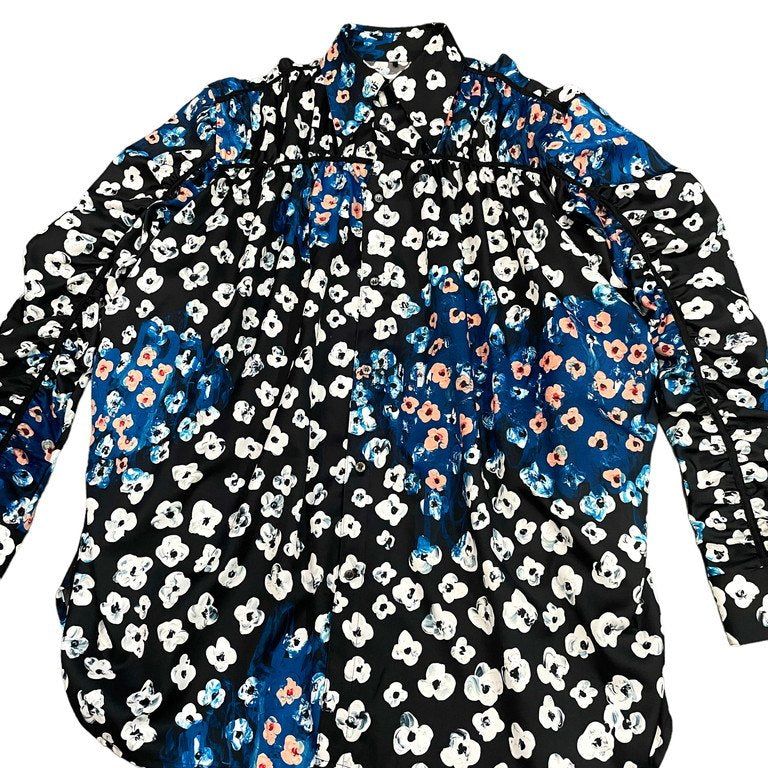 KIDILL 23SS GATHERED SHIRT TEXTILE DESIGN BY MAYA SHIBASAKI 花柄プリントオーバーサイズギャザーシャツ ブラウス 総柄 定価47,300円 KL717 キディル メンズ レディース ユニセックス