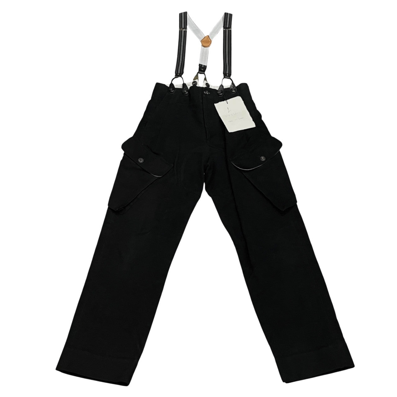 JOHN ALEXANDER SKELTON 20AW CVIII コットンフランネルサスペンダー付ミリタリートラウザーズパンツ カーゴ ボトムス モールスキン シンチバック ジョンアレキサンダースケルトン メンズ