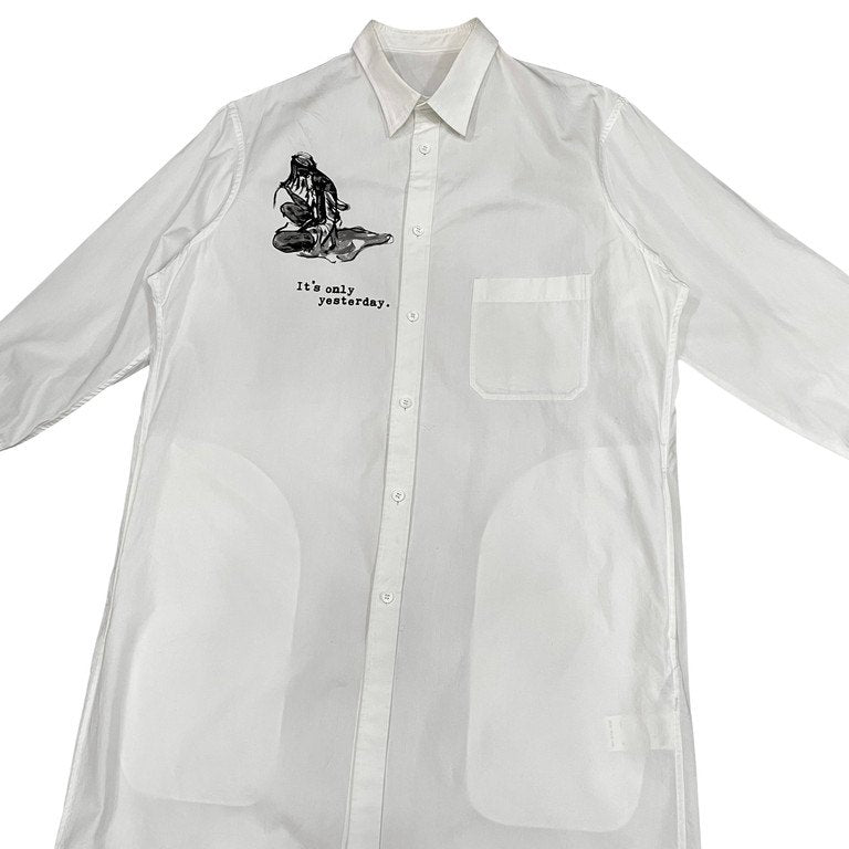Yohji Yamamoto Pour Homme 19SS It's only yesterday. デッサンプリントコットンブロードロングシャツコート アート ブラウス トップス アウター ヨウジヤマモトプールオム メンズ