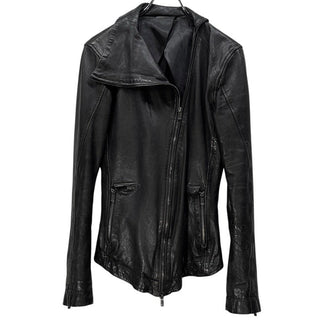 LEON LOUIS 16AW SMALL COLLAR LEATHER JACKET ハイネックラムレザージャケット ブルゾン コート アウター レオンルイス メンズ