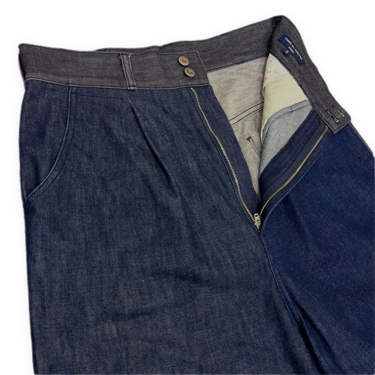 COMME des GARCONS HOMME 21AW デニム切り替えパッチワークワイドテーパードパンツ ジーンズ ボトムス コムデギャルソンオム メンズ
