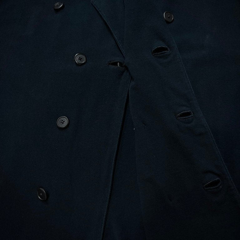 Yohji Yamamoto Pour Homme 84AW or 85SS コットン天竺ダブルブレストテーラードハーフコート ジャケット Archive 80s 90s 最初期 超希少 レア ファーストコレクション ヨウジヤマモトプールオム メンズ