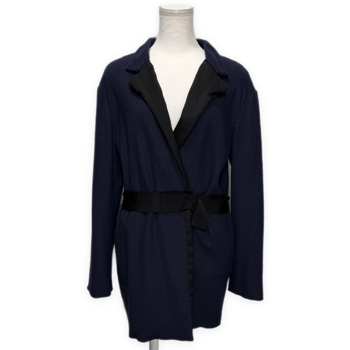 LANVIN ウール切り替えウエストリボンカシュクールジャケット アウター トップス Archive ランバン レディース