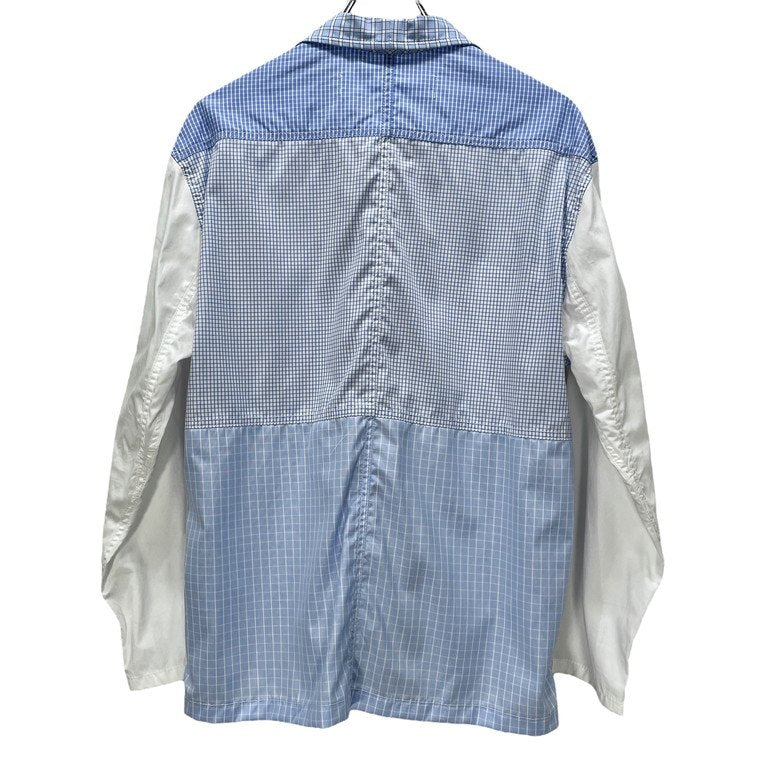 tao COMME des GARCONS 22SS マルチチェック切替丸襟チャイナシャツ ラウンドカラー 釈迦ボタン ブラウス トップス タオ コムデギャルソン レディース