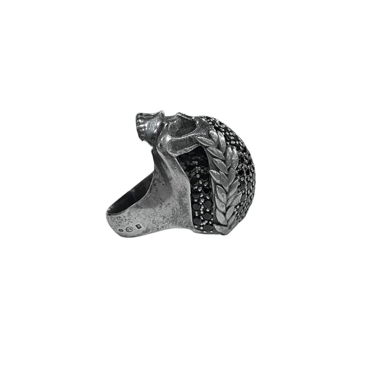 Vivienne Westwood 16AW NEW SKULL RING スワロフスキー装飾ニュースカルリング 骸骨 ドクロ 指輪 アクセサリー シルバー 925 約16号 定価77,760円 ヴィヴィアンウエストウッド メンズ レディース ユニセックス