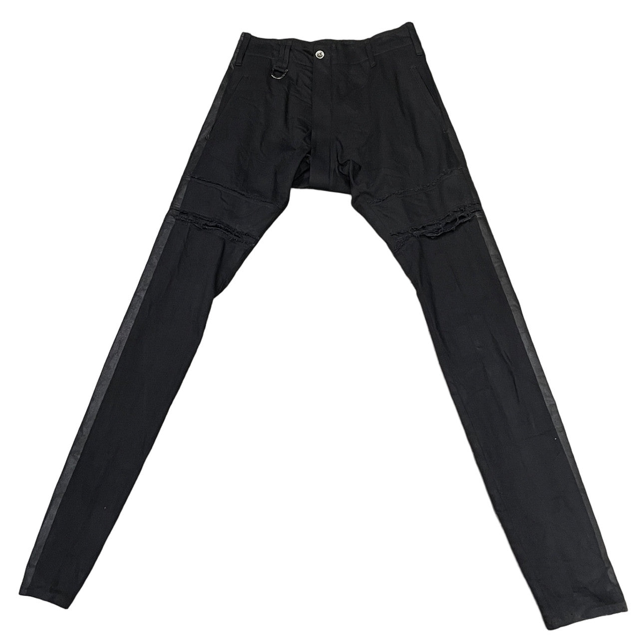 kiryuyrik 18AW PA Denime Paint Bondage Pants ストレッチブラックデニムサイドラインコーティングボンテージスキニーパンツ ボトムス 定価38,880円 キリュウ メンズ
