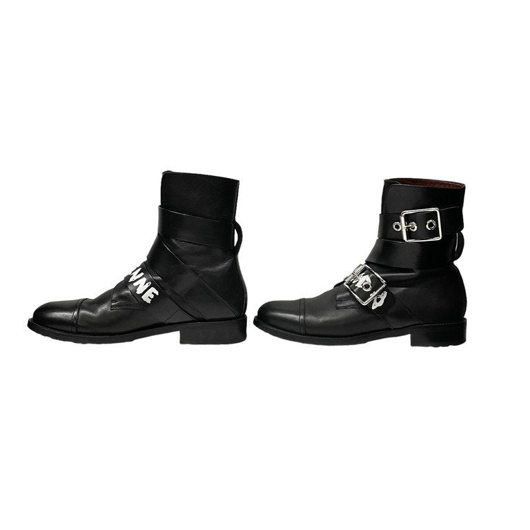 Vivienne Westwood 19AW ALEX BOOT BLACK GRAFFITI CALF LEATHER グラフィティロゴプリントアレックスブーツ 国内2足限定 希少 レア ベルト ベルテッドシューズ 靴 クツ 1020032-40935 43 ヴィヴィアンウエストウッド メンズ