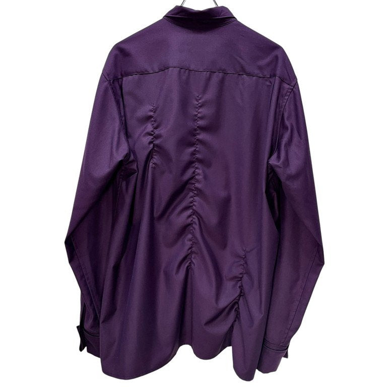 S'YTE Yohji Yamamoto 23AW PE/RY CLEAR TWILL SHIRRING DESIGN SHIRT ポリエステルレーヨンギャバジンシャーリングシャツ ギャザー ブラウス トップス サイト ヨウジヤマモト メンズ レディース ユニセックス