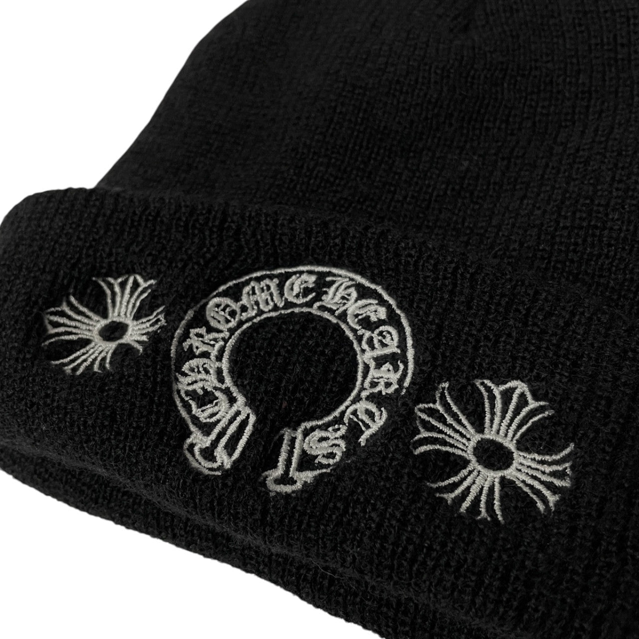 CHROME HEARTS WOOL WATCH CAP CHプラス刺繍ウールニットビーニー キャップ 帽子 ブラック クロムハーツ メンズ レディース ユニセックス