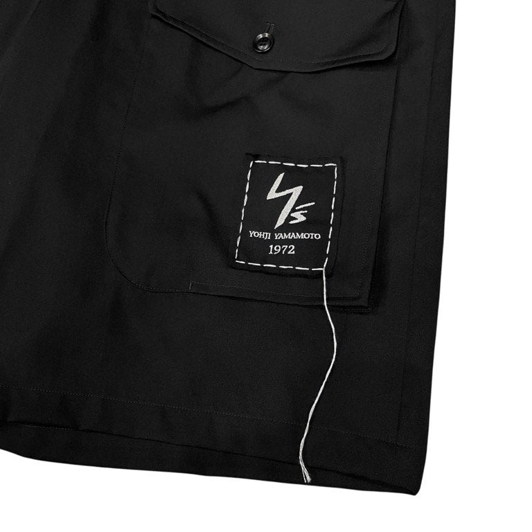 Y's 18SS ウールギャバジンロゴ刺繍パッチベルテッドサルエルカーゴパンツ ボトムス 未使用タグ付き 定価72,600円 Yohji Yamamoto Femme ヨウジヤマモトファム ワイズ レディース メンズ ユニセックス