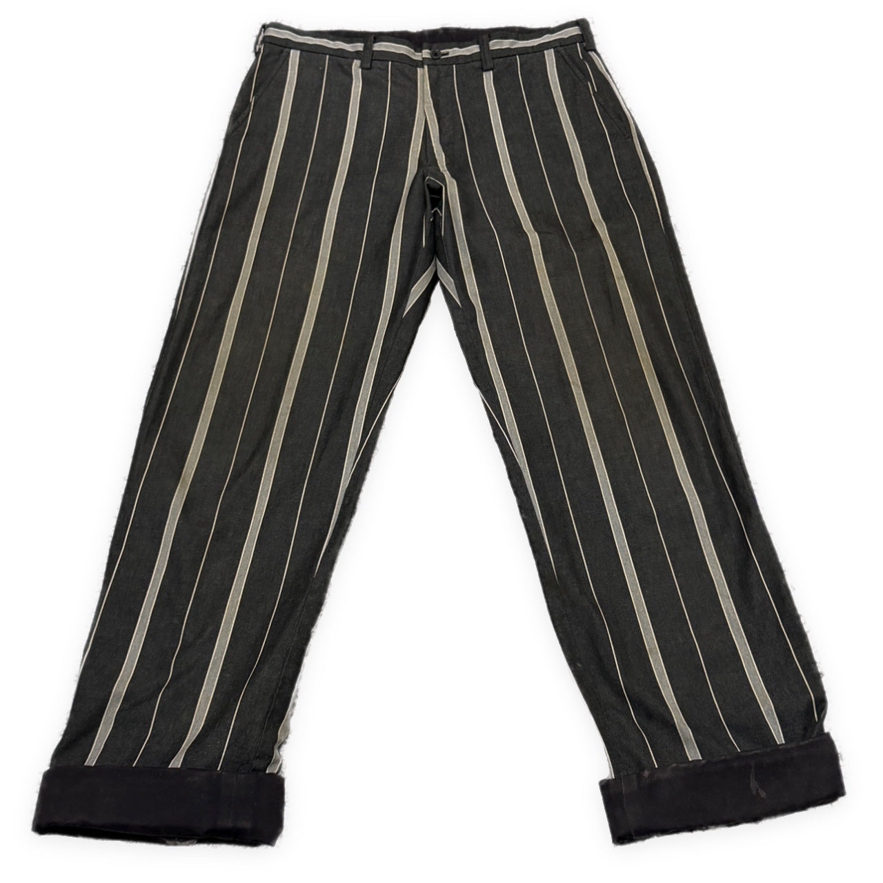 ISSEY MIYAKE MEN 02AW コットンツイルストライプパンツ トラウザーズ スラックス ボトムス Archive 00s イッセイミヤケメン メンズ