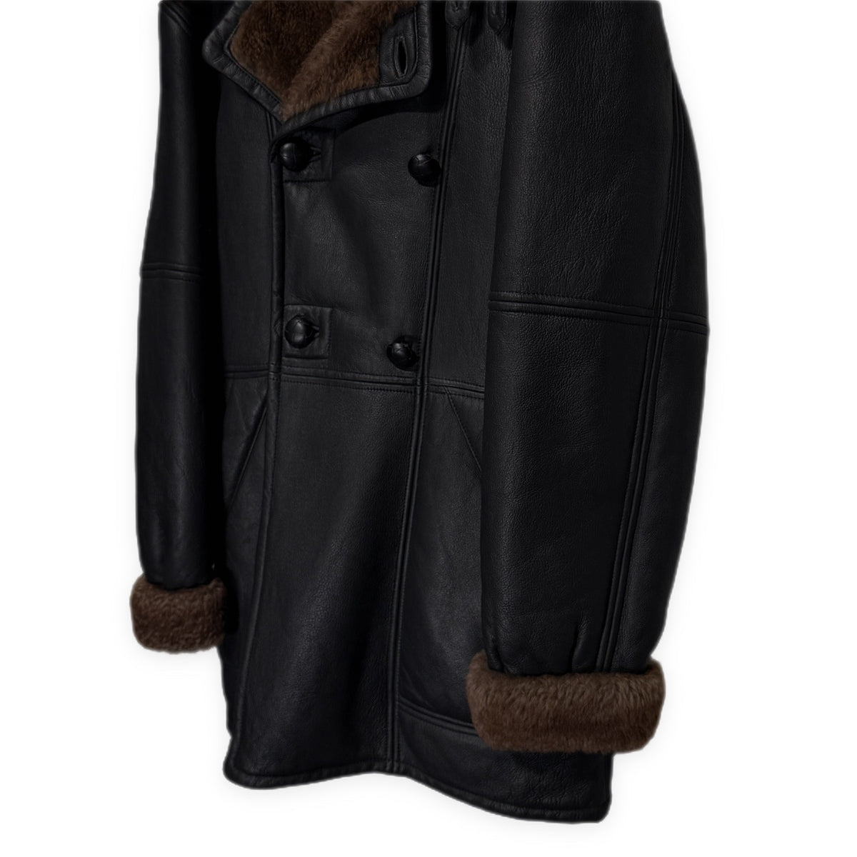 LQ Y's for men ラムレザームートンダブルブレストコート ブルゾン ジャケット アウター Archive 80s 90s Yohji Yamamoto Pour Homme ヨウジヤマモトプールオム ワイズフォーメン メンズ