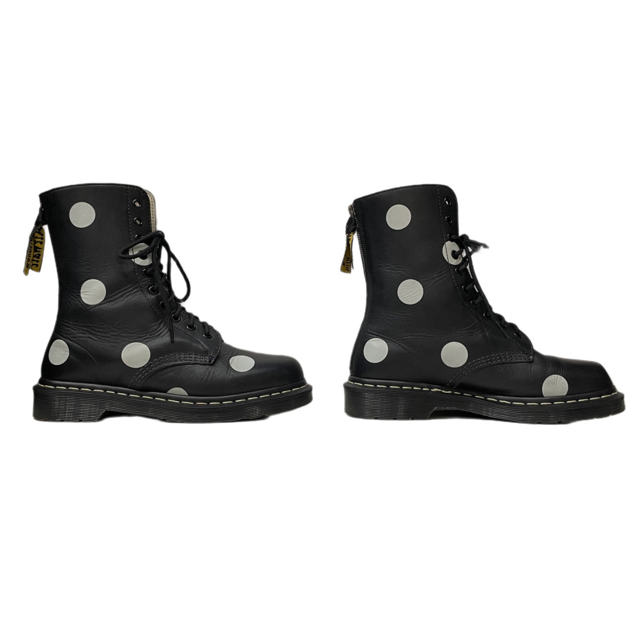 Y's × Dr.Martens 17AW 10 EYE BOOT - DOTS ドットプリント10ホールバックジップブーツ シューズ 靴 クツ 39 定価55,000円 Yohji Yamamoto ヨウジヤマモト ドクターマーチン レディース
