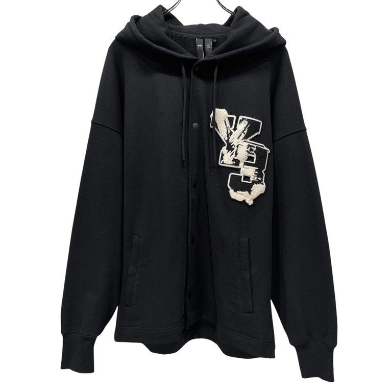 Y-3 23AW GFX FT HOODIE レタードボタンアップスウェットパーカー フーディー フード ワッペン IQ2135 定価50,600円 ジャケット ブルゾン Yohji Yamamoto adidas ワイスリー ヨウジヤマモト アディダス メンズ レディース