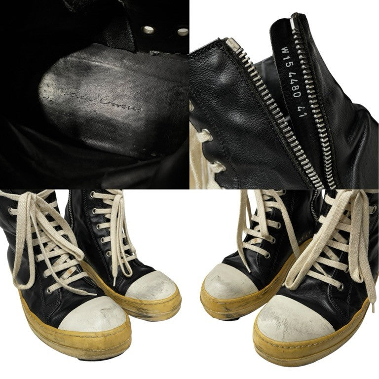 Rick Owens 15AW Ramones sneakers ラモーンズスニーカー 靴 シューズ  ハイカット レザー size 41 リックオウエンス メンズ