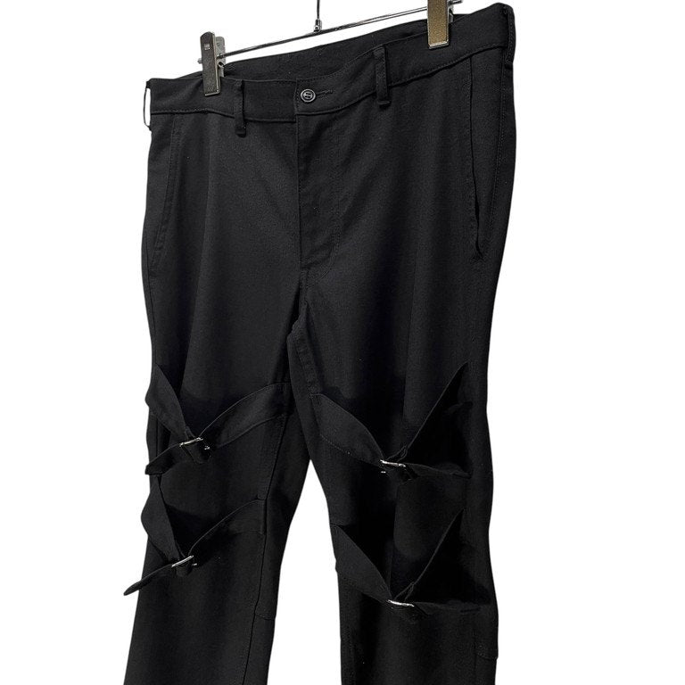 COMME des GARCONS HOMME PLUS 14AW ウールサージスリムボンテージパンツ ベルト Archive 聖なる(穴の空いた)ジャケット Holy(Hole) Jacket ボトムス コムデギャルソンオムプリュス メンズ
