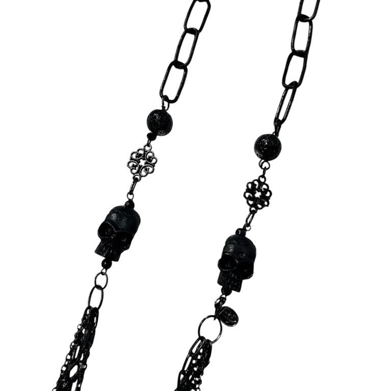 Jean Paul GAULTIER ダブルスカルマルチチェーンネックレス 一点物 激レア 希少 Archive 90s 00s JPG 未使用 ペンダント アクセサリー ジャンポールゴルチエ メンズ レディース ユニセックス