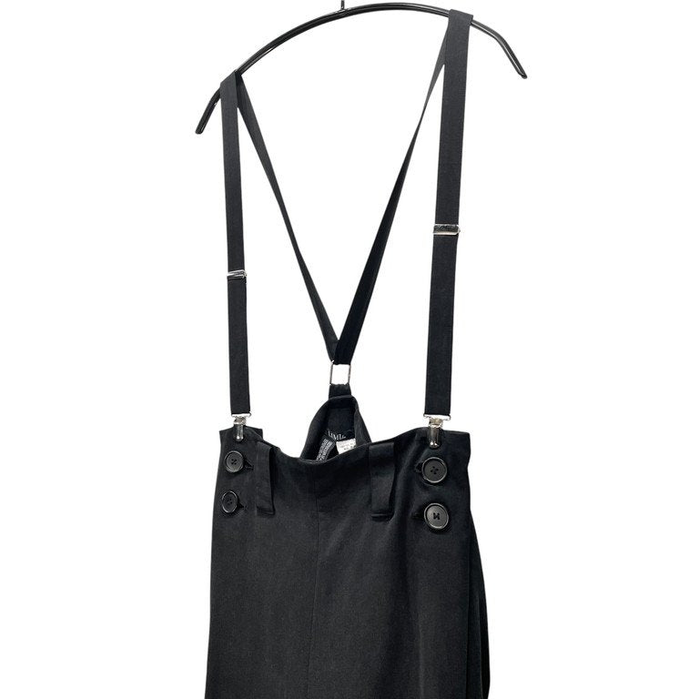 LIMI feu 18AW テンセルギャバジンハイウエストサスペンダーワイドパンツ サロペット オールインワン オーバーオール Yohji Yamamoto リミフゥ ヨウジヤマモト レディース