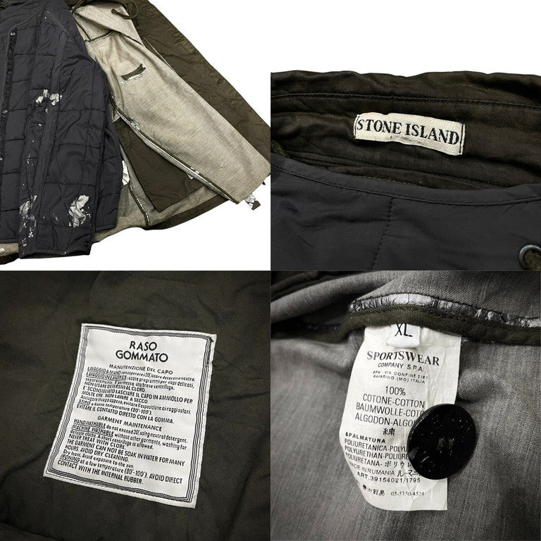 STONE ISLAND 03AW RASO GOMMATO コーティングコットンキルティングライナーコート ジャケット Archive 00s ブルゾン アウター Paul Harvey ポールハーヴェイ Massimo Osti ストーンアイランド メンズ