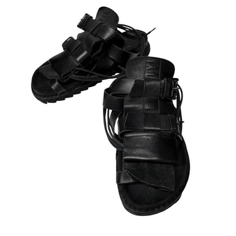 ANN DEMEULEMEESTER レースアップベルテッドカバータンシャークソールサンダル シューズ ブーツ スニーカー 靴 クツ Archive 00s アンドゥムルメステール メンズ