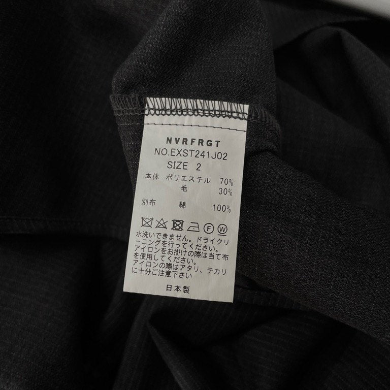 NVRFRGT exclusive for STUDIOUS COLLARED V-NECK PULLOVER TOP 別注 ポリエステルウールストライププルオーバーシャツ ブラウス トップス EXST241J02 定価27,500円 ネバーフォーゲット メンズ