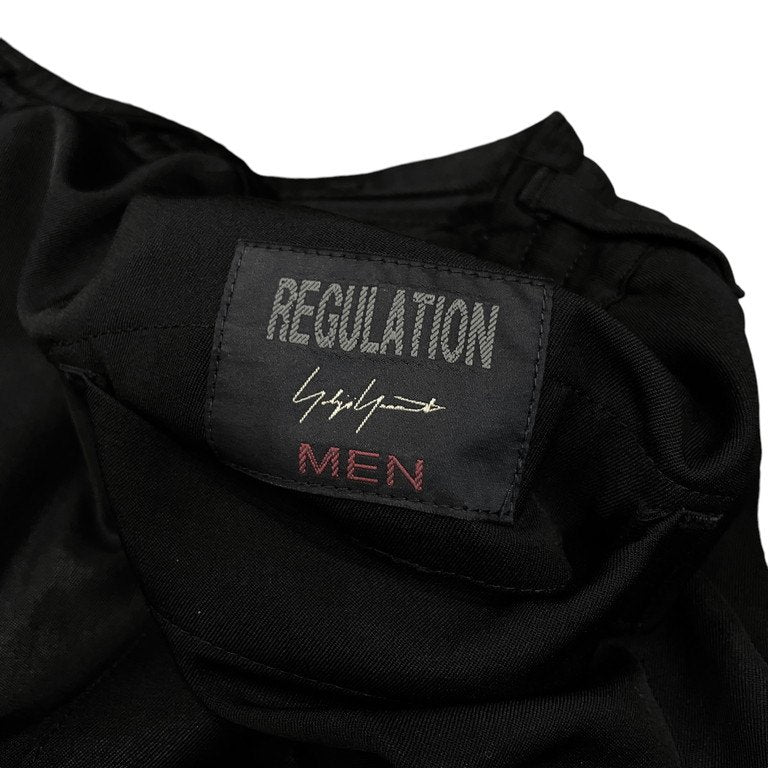 REGULATION Yohji Yamamoto MEN 19AW ウールギャバジン裾リブカーゴポケットイージーパンツ ウエストゴム ドローストリング レギュレーション ヨウジヤマモト メン メンズ