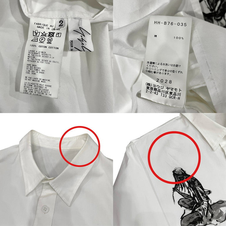Yohji Yamamoto Pour Homme 19SS It's only yesterday. デッサンプリントコットンブロードロングシャツコート アート ブラウス トップス アウター ヨウジヤマモトプールオム メンズ