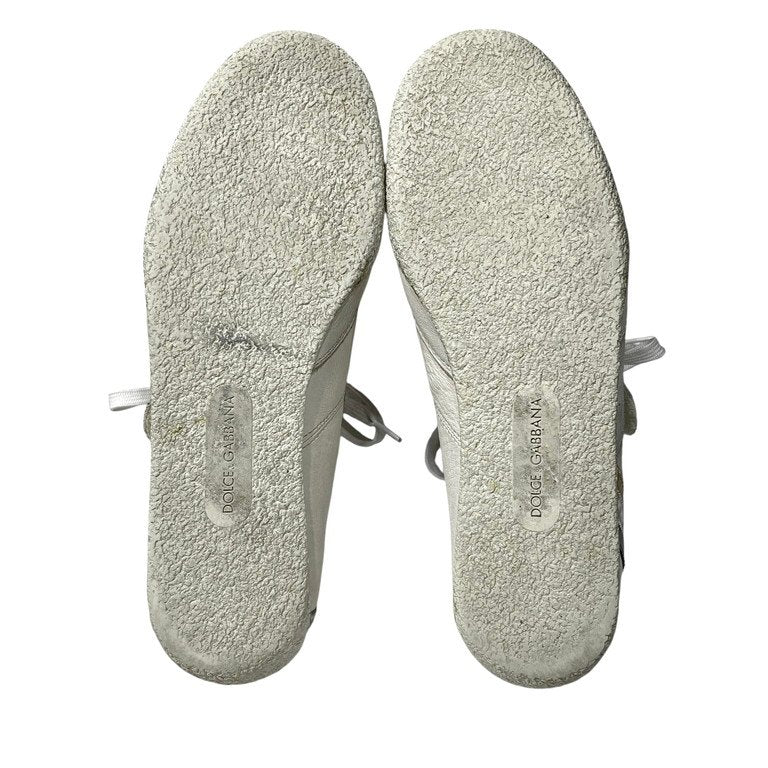 DOLCE&GABBANA スエードカーフレザー切替エナメルラインデザインレースアップベルクロローカットスニーカー シューズ 靴 クツ ベルト D&G 8 27cm ドルチェアンドガッバーナ メンズ