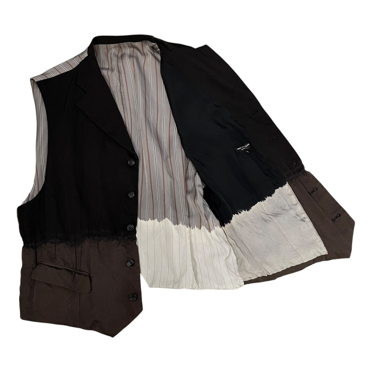 COMME des GARCONS HOMME PLUS 93AW 脱色ウール襟付き5Bベスト Archive 90s Artist in his studio アーティストインヒズスタジオ 脱色期 名作 希少 ノースリーブ ジャケット コート アウター コムデギャルソンオムプリュス メンズ