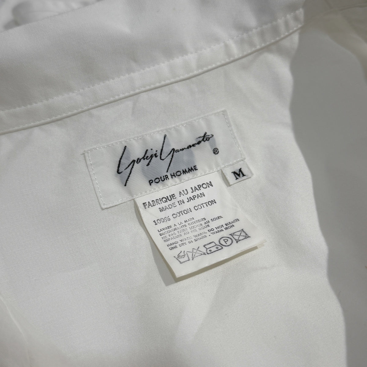 Yohji Yamamoto Pour Homme コットンブロードオープンカラーオーバーサイズシャツ ブラウス トップス Archive 80s 丸文字 開襟 半袖 ヨウジヤマモトプールオム メンズ