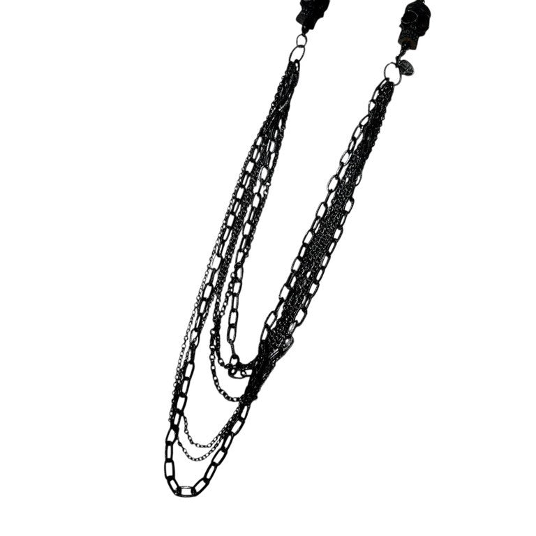 Jean Paul GAULTIER ダブルスカルマルチチェーンネックレス 一点物 激レア 希少 Archive 90s 00s JPG 未使用 ペンダント アクセサリー ジャンポールゴルチエ メンズ レディース ユニセックス