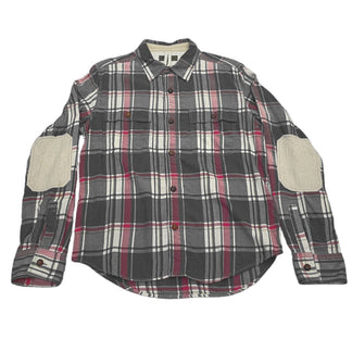 Nigel Cabourn チェックフランネルレザーくるみボタンエルボーパッチシャツ ブラウス トップス ナイジェルケーボン メンズ