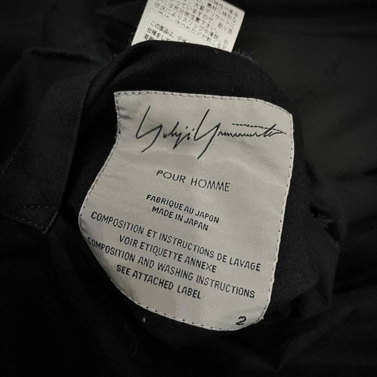 Yohji Yamamoto Pour Homme 15AW ウールギャバジン3重レイヤード裁ち切りテーラードジャケット Archive HY-J22-803 三重 カットオフ リバーシブル 刺繍 ブレザー コート アウター ヨウジヤマモトプールオム メンズ