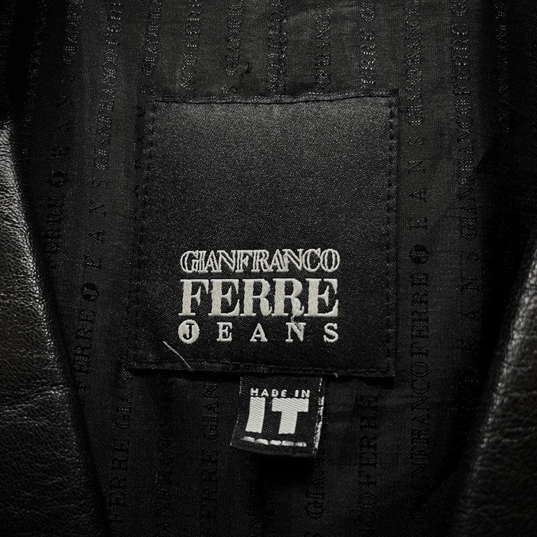 GIANFRANCO FERRE レザー3Bテーラードジャケット ブレザー コート アウター 90s ジャンフランコフェレ メンズ