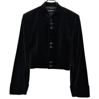 tricot COMME des GARCONS 91AW ベロア6Bマオカラーショートジャケット Archive ChicPunk シックパンク 80s テーラード スタンドカラー 初期 CdG コムデギャルソン レディース