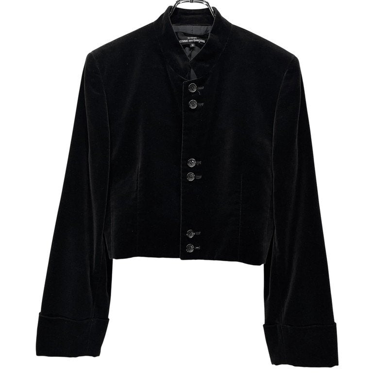 tricot COMME des GARCONS 91AW ベロア6Bマオカラーショートジャケット Archive ChicPunk シックパンク 80s テーラード スタンドカラー 初期 CdG コムデギャルソン レディース