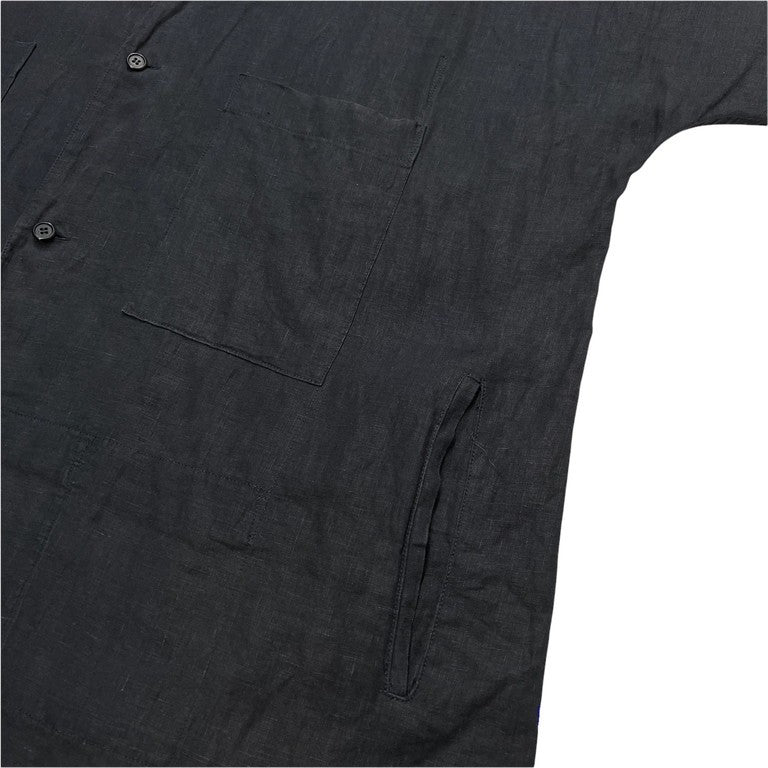 Yohji Yamamoto Pour Homme 85SS リネンポプリンキモノスリーブロングコート 着物袖 Archive 80s 最初期 丸文字ロゴ 希少 レア ジャケット ブルゾン アウター ヨウジヤマモトプールオム メンズ