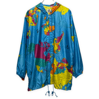 HAI SPORTING GEAR 世界地図プリントナイロンジップアップパーカー フーディ ジャケット アウター Archive 80s 90s ISSEY MIYAKE イッセイミヤケ メンズ レディース ユニセックス