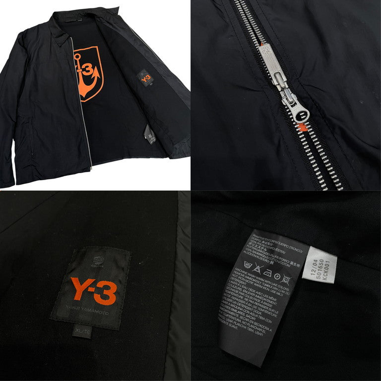 Y-3 ポリエステルタフタ裏地ロゴプリントジップアップシングルジャケット ブルゾン コート アウター スイングトップ Yohji Yamamoto adidas ワイスリー ヨウジヤマモト アディダス メンズ