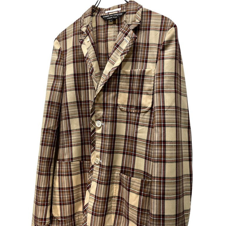 COMME des GARCONS HOMME PLUS 14SS チェック2Bパイピングテーラードジャケット Archive 孵化期 Hatching スタンドカラー ブレザー ブルゾン コート アウター コムデギャルソンオムプリュス メンズ