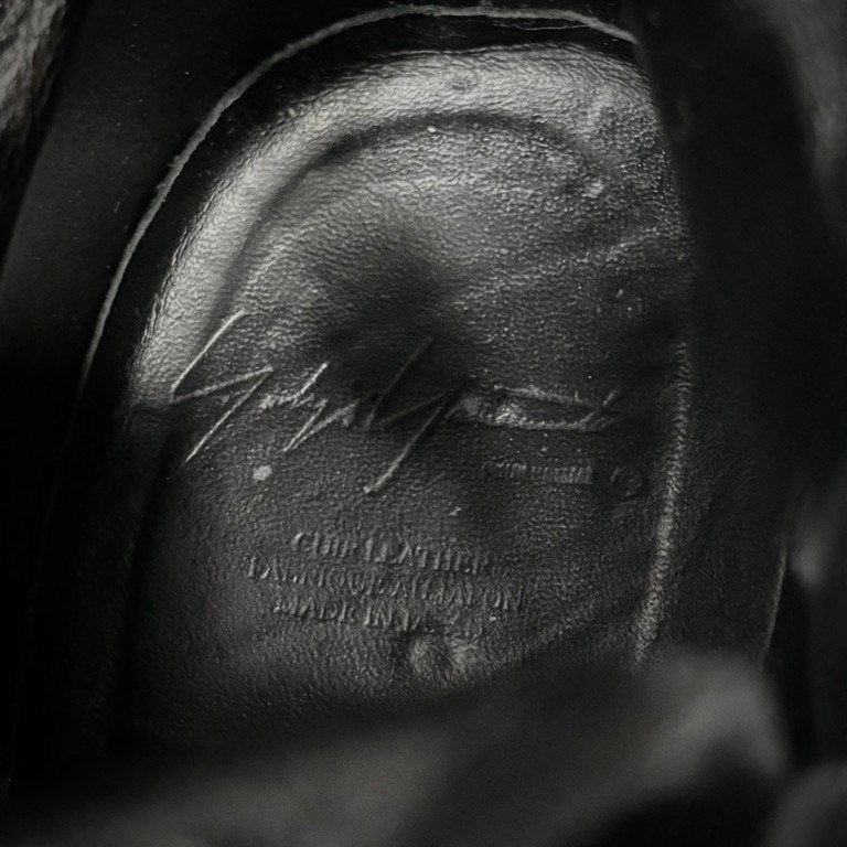 Yohji Yamamoto Pour Homme 19AW レザーキャンバスアートペイントレースアップサイドジップジョッキーブーツ LOOK25 ロング ジョッパーズ ジョッパー シューズ 靴 クツ ヨウジヤマモトプールオム メンズ