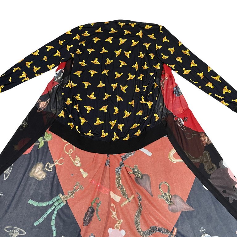 Vivienne Westwood 23SS THUNDER DRESS サンダードレス オーブグラフィックコラージュロングワンピース 変形カットソー 総柄Tシャツ Archive IMPORT インポート コレクションライン ヴィヴィアンウエストウッド メンズ レディース