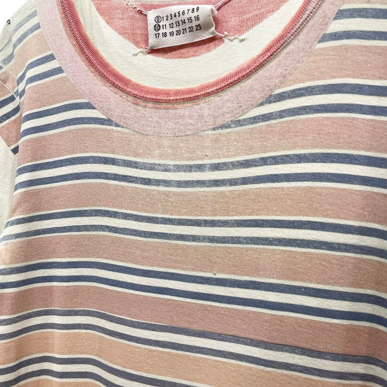 Maison Martin Margiela 0 10 転写ボーダープリントクルーネックTシャツ カットソー Tee T-shirt Archive 90s 00s 本人期 Artisanal アーティザナル トップス メゾンマルタンマルジェラ メンズ
