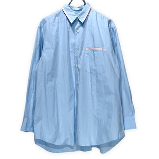 COMME des GARCONS HOMME 89SS コットンブロードラインデザインシャツ ブラウス トップス Archive 80s コムデギャルソンオム メンズ