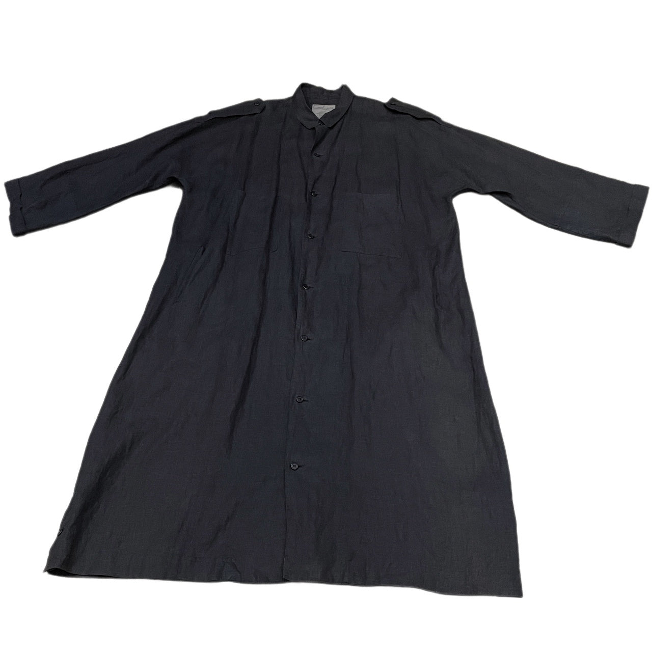 Yohji Yamamoto Pour Homme 85SS リネンポプリンキモノスリーブロングコート 着物袖 Archive 80s 最初期 丸文字ロゴ 希少 レア ジャケット ブルゾン アウター ヨウジヤマモトプールオム メンズ