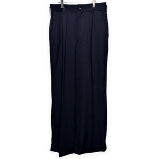 COMME des GARCONS HOMME 98SS ウールギャバジンノータック裾ダブルストレートスラックス パンツ トラウザーズ ボトムス Archive 90s コムデギャルソンオム メンズ