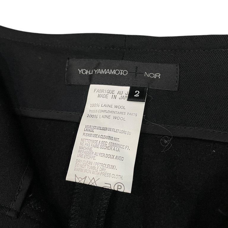Yohji Yamamoto +NOIR ウールフランネルデザインポケットストレートワイドパンツ Archive ボトムス Femme Y's ヨウジヤマモトプリュスノアール ファム ワイズ レディース