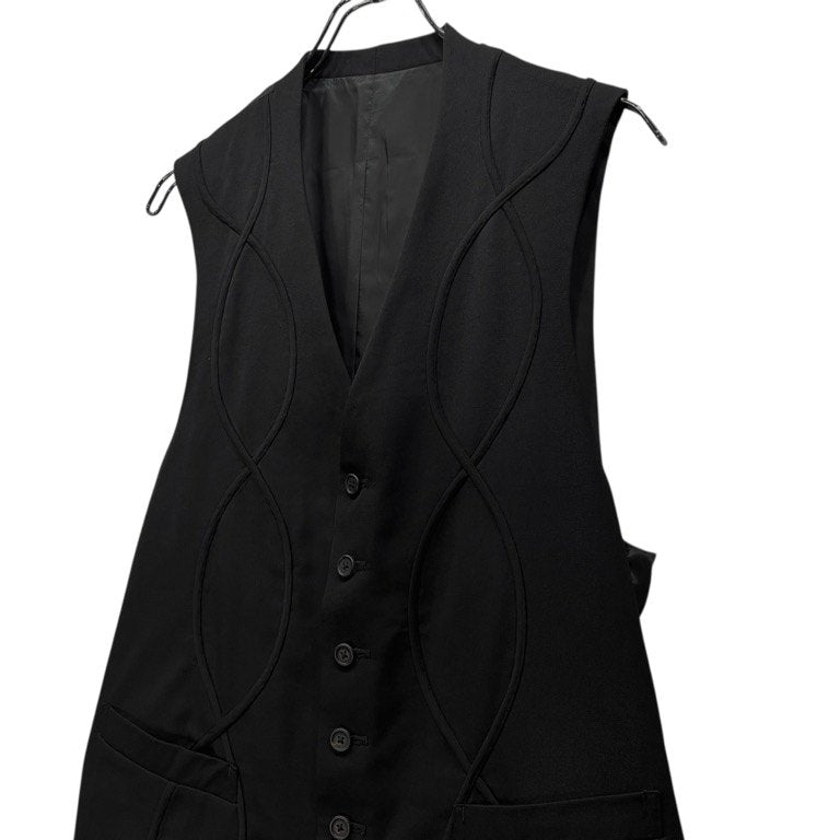 Y's for men ウールギャバジンパイピング装飾ベスト ノースリーブ トップス アウター ジャケット Archive 90s Yohji Yamamoto Pour Homme ヨウジヤマモトプールオム ワイズフォーメン メンズ